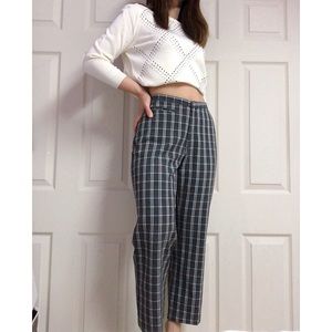 Grey & Green Plaid Vintage Dress Pants